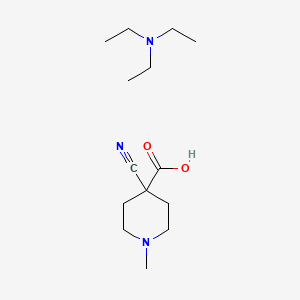 molecular formula C14H27N3O2 B15157429 Triethylamine 4-cyano-1-methylpiperidine-4-carboxylate 