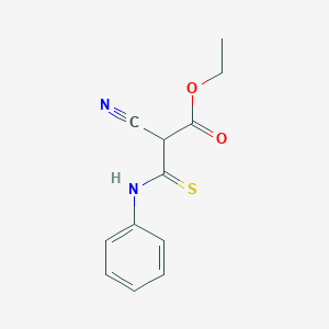 molecular formula C12H12N2O2S B15157430 ethyl-alpha-(N-phenylthiocarbamyl)cyanoacetate 