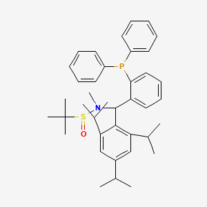 molecular formula C39H50NOPS B15157480 N-{[2-(diphenylphosphanyl)phenyl](2,4,6-triisopropylphenyl)methyl}-N,2-dimethylpropane-2-sulfinamide 