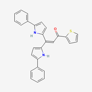 molecular formula C27H20N2OS B15157590 2-Propen-1-one, 3,3-bis(5-phenyl-1H-pyrrol-2-yl)-1-(2-thienyl)- CAS No. 819793-92-5