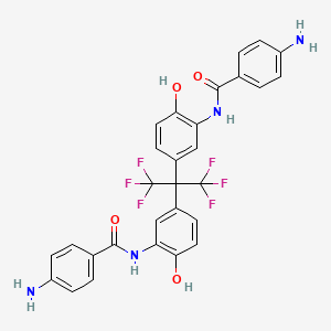 molecular formula C29H22F6N4O4 B15157614 N,N'-((Perfluoropropane-2,2-diyl)bis(6-hydroxy-3,1-phenylene))bis(4-aminobenzamide) 