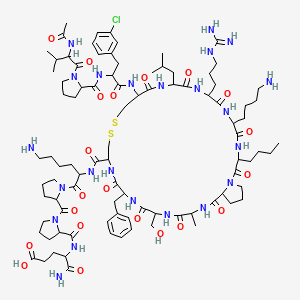 molecular formula C93H144ClN23O21S2 B15157644 Ac-DL-Val-DL-Pro-DL-Phe(3-Cl)-DL-Hcy(1)-DL-Leu-DL-Arg-DL-Lys-DL-Nle-DL-Pro-DL-Ala-DL-Ser-DL-Phe-DL-Cys(1)-DL-Lys-DL-Pro-DL-Pro-DL-Glu-NH2 
