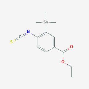 molecular formula C13H17NO2SSn B15157712 Ethyl 4-isothiocyanato-3-(trimethylstannyl)benzoate CAS No. 684215-37-0