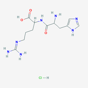 molecular formula C12H22ClN7O3 B15157897 2-[2-amino-3-(1H-imidazol-4-yl)propanamido]-5-carbamimidamidopentanoic acid hydrochloride 