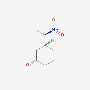 molecular formula C8H13NO3 B15158023 (3R)-3-(1-Nitroethyl)cyclohexan-1-one CAS No. 804531-63-3