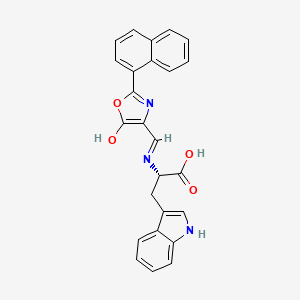 molecular formula C25H19N3O4 B15158048 N-{[2-(Naphthalen-1-yl)-5-oxo-1,3-oxazol-4(5H)-ylidene]methyl}-L-tryptophan CAS No. 653593-23-8