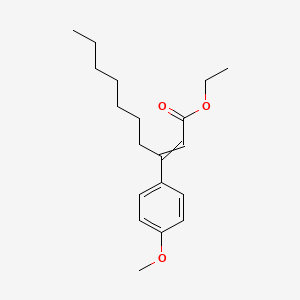 molecular formula C19H28O3 B15158186 Ethyl 3-(4-methoxyphenyl)dec-2-enoate CAS No. 654640-31-0