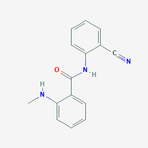 molecular formula C15H13N3O B15158219 Benzamide,N-(2-cyanophenyl)-2-(methylamino)- CAS No. 712309-23-4