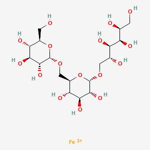 molecular formula C18H34FeO16+3 B1515865 iron(3+);(2S,3R,4R,5R)-6-[(2S,3R,4S,5S,6R)-3,4,5-trihydroxy-6-[[(2S,3R,4S,5S,6R)-3,4,5-trihydroxy-6-(hydroxymethyl)oxan-2-yl]oxymethyl]oxan-2-yl]oxyhexane-1,2,3,4,5-pentol CAS No. 1345510-43-1