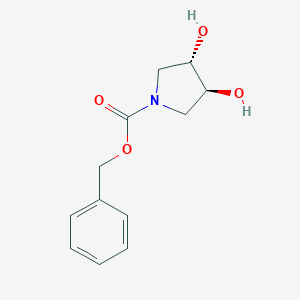molecular formula C12H15NO4 B151587 (3S,4S)-Benzyl 3,4-dihydroxypyrrolidine-1-carboxylate CAS No. 596793-30-5