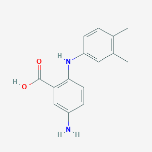 molecular formula C15H16N2O2 B15159345 5-Amino-2-(3,4-dimethylanilino)benzoic acid CAS No. 804444-70-0