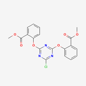 molecular formula C19H14ClN3O6 B15159385 Methyl 2-[[4-chloro-6-(2-methoxycarbonylphenoxy)-1,3,5-triazin-2-yl]oxy]benzoate 