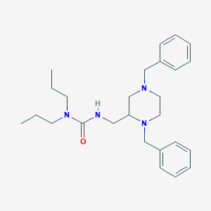 molecular formula C26H38N4O B15159397 Urea, N'-[[1,4-bis(phenylmethyl)-2-piperazinyl]methyl]-N,N-dipropyl- CAS No. 819075-46-2