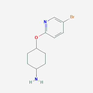 molecular formula C11H15BrN2O B15159398 Trans-4-((5-bromopyridin-2-yl)oxy)cyclohexanamine 