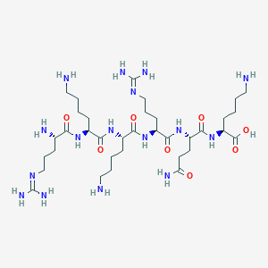 molecular formula C35H70N16O8 B15159603 N~5~-(Diaminomethylidene)-L-ornithyl-L-lysyl-L-lysyl-N~5~-(diaminomethylidene)-L-ornithyl-L-glutaminyl-L-lysine CAS No. 821772-90-1