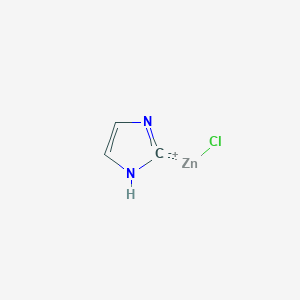 molecular formula C3H3ClN2Zn B15159615 chlorozinc(1+);1,2-dihydroimidazol-2-ide 