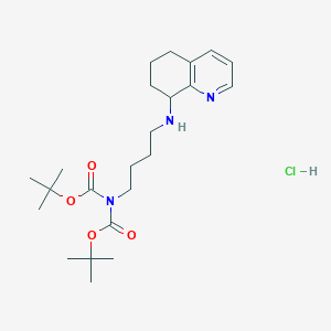 molecular formula C23H38ClN3O4 B15159809 tert-butyl N-[(2-methylpropan-2-yl)oxycarbonyl]-N-[4-(5,6,7,8-tetrahydroquinolin-8-ylamino)butyl]carbamate;hydrochloride 