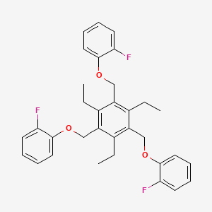 molecular formula C33H33F3O3 B15159817 1,1',1''-[(2,4,6-Triethylbenzene-1,3,5-triyl)tris(methyleneoxy)]tris(2-fluorobenzene) CAS No. 661466-95-1