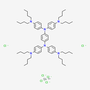 molecular formula C62H92Cl6N6Sb- B1515986 antimony(5+);1-N,1-N-dibutyl-4-N-[4-[4-(dibutylamino)-N-[4-(dibutylamino)phenyl]anilino]phenyl]-4-N-[4-(dibutylamino)phenyl]benzene-1,4-diamine;hexachloride CAS No. 4379-85-5