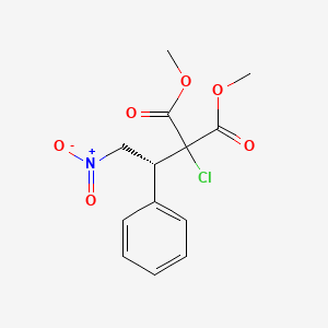 molecular formula C13H14ClNO6 B15159930 Propanedioic acid, chloro[(1R)-2-nitro-1-phenylethyl]-, dimethyl ester CAS No. 820242-20-4