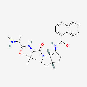 molecular formula C28H38N4O3 B15160141 N-[(3ar,6s,6as)-1-(N-Methyl-L-Alanyl-3-Methyl-L-Valyl)octahydrocyclopenta[b]pyrrol-6-Yl]naphthalene-1-Carboxamide 