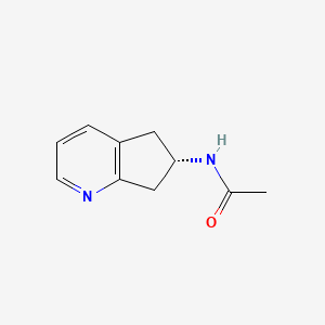 molecular formula C10H12N2O B15160275 N-[(6S)-6,7-Dihydro-5H-cyclopenta[b]pyridin-6-yl]acetamide CAS No. 654676-26-3