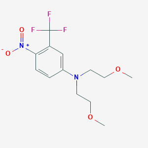 molecular formula C13H17F3N2O4 B15160390 Benzenamine, N,N-bis(2-methoxyethyl)-4-nitro-3-(trifluoromethyl)- CAS No. 821777-04-2