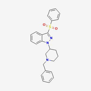 molecular formula C25H25N3O2S B15160402 1H-Indazole, 1-[1-(phenylmethyl)-3-piperidinyl]-3-(phenylsulfonyl)- CAS No. 651336-15-1