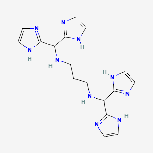 molecular formula C17H22N10 B15160412 N~1~,N~3~-Bis[di(1H-imidazol-2-yl)methyl]propane-1,3-diamine CAS No. 680576-43-6