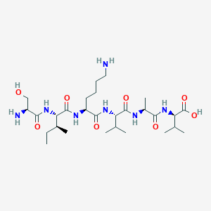 molecular formula C28H53N7O8 B15160428 L-Seryl-L-isoleucyl-L-lysyl-L-valyl-L-alanyl-D-valine CAS No. 655230-61-8