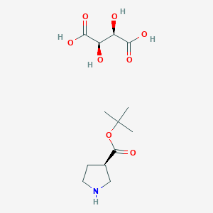 molecular formula C13H23NO8 B15160461 L(+)-tartaric acid; tert-butyl (3R)-pyrrolidine-3-carboxylate 