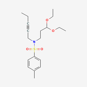 molecular formula C19H29NO4S B15160469 N-(3,3-Diethoxypropyl)-4-methyl-N-(pent-2-yn-1-yl)benzene-1-sulfonamide CAS No. 828913-59-3
