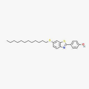 molecular formula C25H33NOS2 B15160534 4-[6-(Dodecylsulfanyl)-1,3-benzothiazol-2(3H)-ylidene]cyclohexa-2,5-dien-1-one CAS No. 821781-57-1