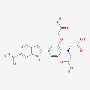 molecular formula C21H18N2O9 B151606 2-(4-(Biscarboxymethyl)amino-3-(carboxymethoxy)phenyl)-1H-indole-6-carboxylic acid CAS No. 135446-92-3