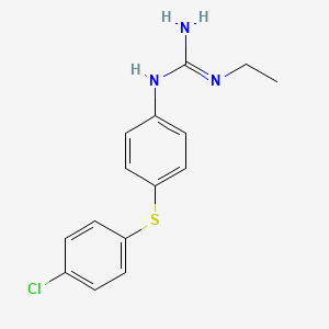 molecular formula C15H16ClN3S B15160714 Guanidine, N-[4-[(4-chlorophenyl)thio]phenyl]-N'-ethyl- CAS No. 677343-22-5