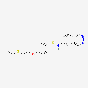 molecular formula C18H19N3OS2 B15160727 N-({4-[2-(Ethylsulfanyl)ethoxy]phenyl}sulfanyl)phthalazin-6-amine CAS No. 817210-19-8