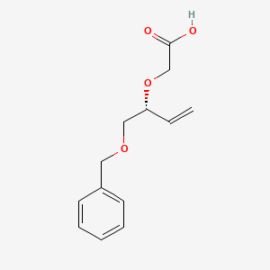 molecular formula C13H16O4 B15160741 Acetic acid, [[(1R)-1-[(phenylmethoxy)methyl]-2-propenyl]oxy]- CAS No. 661490-54-6