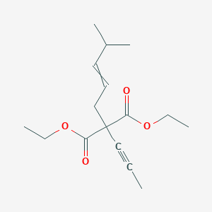 molecular formula C16H24O4 B15160791 Diethyl (4-methylpent-2-en-1-yl)(prop-1-yn-1-yl)propanedioate CAS No. 656234-73-0