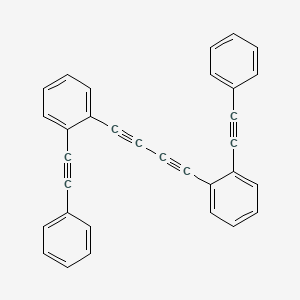 molecular formula C32H18 B15160932 Benzene, 1,1'-(1,3-butadiyne-1,4-diyl)bis[2-(phenylethynyl)- CAS No. 653604-08-1
