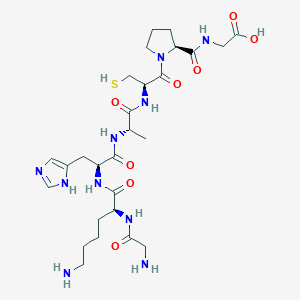 molecular formula C27H44N10O8S B15161004 Glycyl-L-lysyl-L-histidyl-L-alanyl-L-cysteinyl-L-prolylglycine CAS No. 663154-98-1