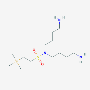 molecular formula C13H33N3O2SSi B15161058 N,N-Bis(4-aminobutyl)-2-(trimethylsilyl)ethane-1-sulfonamide CAS No. 652130-75-1
