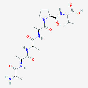 molecular formula C22H38N6O7 B15161082 L-Alanyl-L-alanyl-L-alanyl-L-alanyl-L-prolyl-L-valine CAS No. 656221-69-1