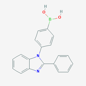 molecular formula C19H15BN2O2 B151611 (4-(2-Phenyl-1H-benzo[d]imidazol-1-yl)phenyl)boronic acid CAS No. 867044-33-5