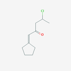 molecular formula C10H15ClO B15161177 4-Chloro-1-cyclopentylidenepentan-2-one CAS No. 654643-44-4