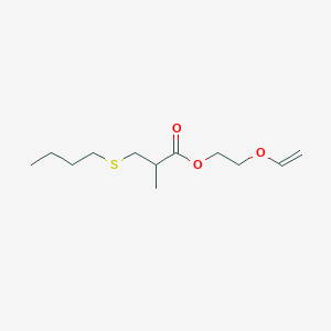 molecular formula C12H22O3S B15161206 Propanoic acid, 3-(butylthio)-2-methyl-, 2-(ethenyloxy)ethyl ester CAS No. 670749-32-3