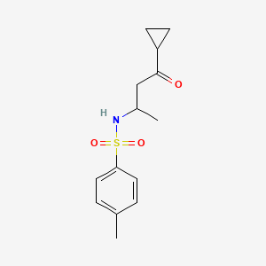 molecular formula C14H19NO3S B15161210 Benzenesulfonamide, N-(3-cyclopropyl-1-methyl-3-oxopropyl)-4-methyl- CAS No. 654643-37-5