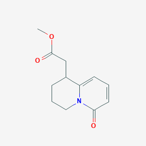 molecular formula C12H15NO3 B15161254 Methyl (6-oxo-1,3,4,6-tetrahydro-2H-quinolizin-1-yl)acetate CAS No. 142799-05-1