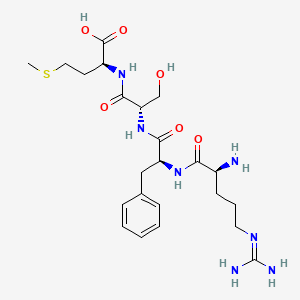 molecular formula C23H37N7O6S B15161326 N~5~-(Diaminomethylidene)-L-ornithyl-L-phenylalanyl-L-seryl-L-methionine CAS No. 798540-08-6