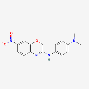molecular formula C16H16N4O3 B15161370 N~1~,N~1~-Dimethyl-N~4~-(7-nitro-2H-1,4-benzoxazin-3-yl)benzene-1,4-diamine CAS No. 676227-97-7