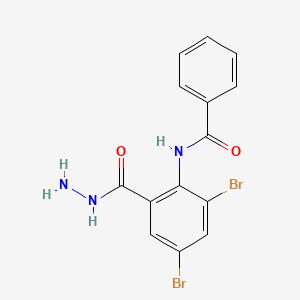 molecular formula C14H11Br2N3O2 B15161431 N-[2,4-Dibromo-6-(hydrazinecarbonyl)phenyl]benzamide CAS No. 143835-50-1